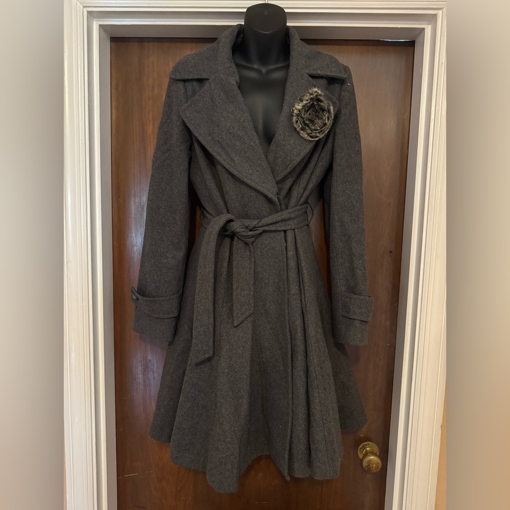 Via Gray Winter Coat - Size 10